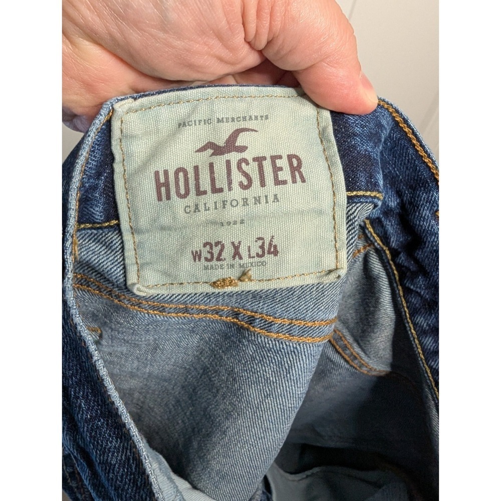Hollister Men's Jeans Straight Leg Medium Blue Denim 100% Cotton Size 32 x 33.5 - Picture 4 of 7